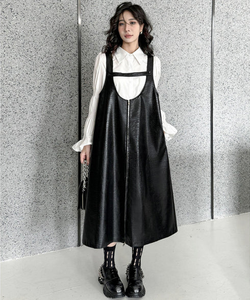 Zip Suspender Dress